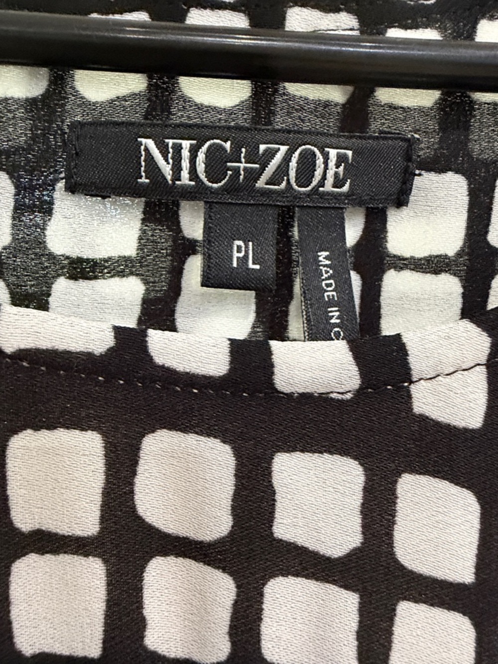 NIC+ZOE Blue, Black and White Geo Print Midi Dress - Picture 4 of 6